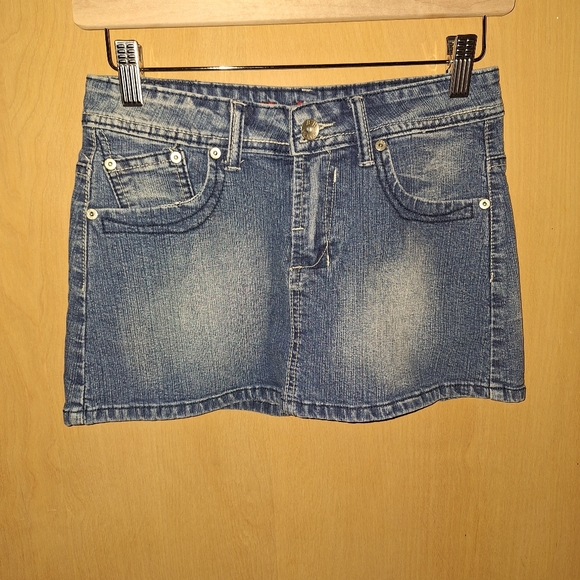 BH jeans Dresses & Skirts - BH Jeans  Jean Skirt With Rhinestone Crowns Size 30